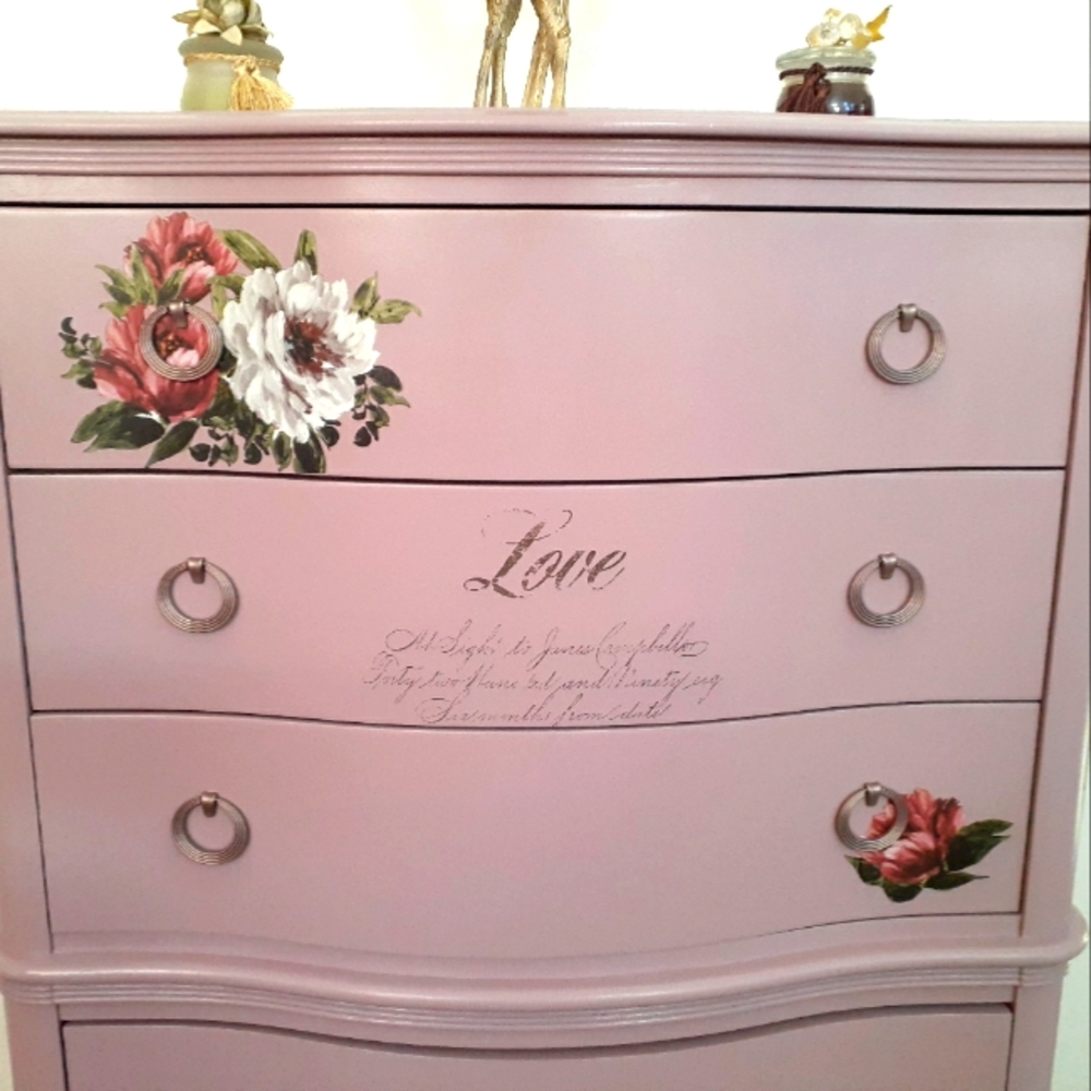 Gorgeous newly refinished with love and class tall dresser for your home.